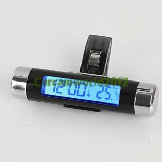 Car Bicycle LCD Clip on Digital Backlight Thermometer Time Clock 