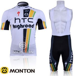 2012 New HTC Cycling Jersey Bib Shorts Cap Bike Bicycle Clothes 