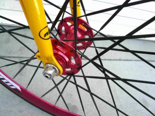   Alloy Road Bike 48 cm w Deep 50cm Rim Flat Bladed Spokes Yellow