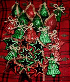 black star decor tree christmas ornaments western pip berry rag ball 