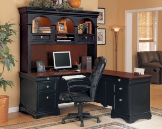 Wynwood Black Cherry Home Office Furniture Corner Computer Desk Hutch 