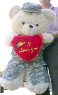 Big Plush 3 ft ACU Army Military Teddy Bear Made in USA