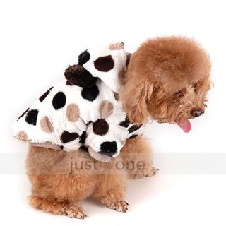 New Pet Dog Puppy Doggie Clothes Cute Big Dot Milk Cow Winter Warm 