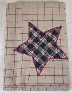   Red Black Tan Windowpane Plaid Bingham Star Cotton Table Cloth 60x60