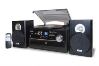   Stereo System Record Player Turntable CD Player Cassette Radio