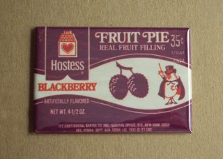 Blackberry Fruit Pie FRIDGE MAGNET wrapper sign candy hostess vintage 