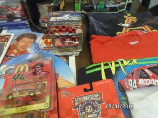 65 PC. BILL ELLIOTT T SHIRTS,TRADING CARDS,CARS COLLECTIBLE COLLECTION 
