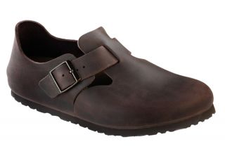 Birkenstock London Habana Brown Organic Leather Shoes Regular Fit New 