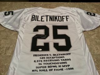 Fred Biletnikoff Autographed / Signed Football Jersey Oakland Raiders 