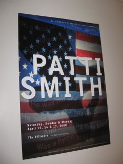 Patti Smith Poster Bill Graham Presents F401 Fillmore Auditorium Punk 