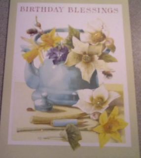 Daffodils Deluxe Birthday Greeting Card by Marjolein Bastin Includes 