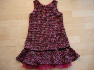 Biscotti Girls 6 Black Pink Silver Tweed Jumper Dress Holiday Tulle 