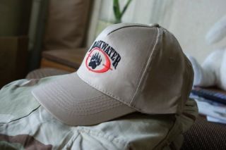 Blackwater Military Contractor Khaki Cap with Black Logo