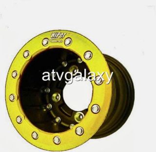 Hiper CF1 Rear Yellow Beadlock Wheels 10 10x9 3 6 4 115 Yamaha YFZ450 