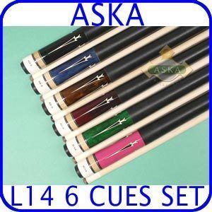 Billiard Pool Cue Set Aska L14 6 Cue Sticks Set Maple Fast Shipping 