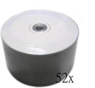 500 Blank 52x CD R White Inkjet Hub Printable CD Media