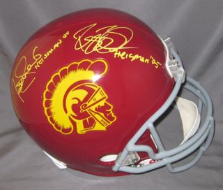 Reggie Bush Matt Leinart Signed Autographed USC Full Size Helmet w 