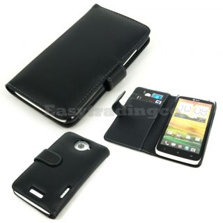 Black Book Agenda Type Leather Case HTC One x XL at T One x LTE with 