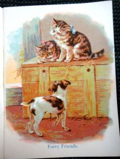 antique Father Tucks Painting Book Victorian Home Pets