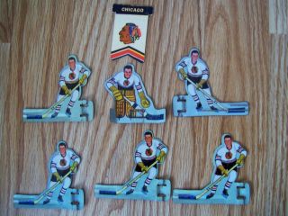 1960s Table Top Hockey Players 6 Chicago Black Hawk Eagle Munro Games 