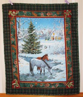 Christmas Blessed Are They Horses Handmade Finished Quilt