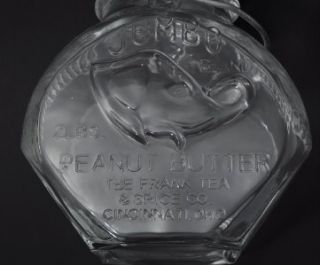 Jumbo Brand Peanut Butter Jar Frank Tea Spice Co Ohio w Vintage Zinc 