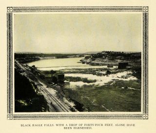 1908 Print Black Eagle Falls Missouri River Montana   ORIGINAL
