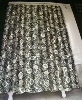 new ralph lauren bath shower curtain floral black white graphic print 