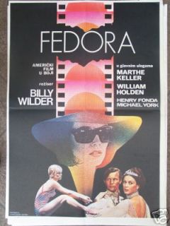 Fedora Billy Wilder William Holden YUGO Poster 1978