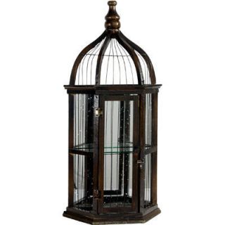 Decorative Bird Cage w Mirror Wall Decor 26H 32124