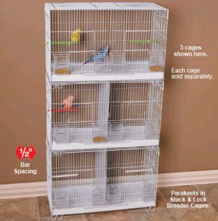 Bird Cage Stack Lock Breeder Cage for Parakeets Finches Conures etc 