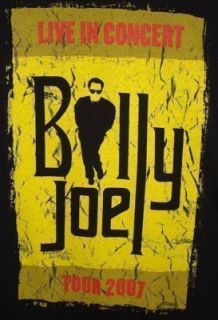 Billy Joel 2007 Large Black Concert Tour T Shirt