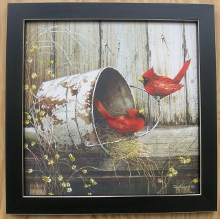 Bird Pictures Cardinals Framed Country Pictures Primitive Interior 