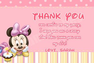 Disney Mickey Minnie Clubhouse Birthday Thank You Note Cards 