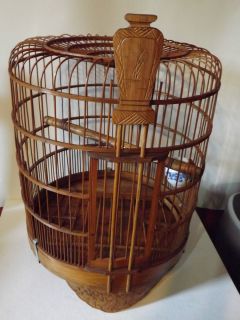    Bamboo Bird Cage Oriental Look Ceramic Water Feed Dish Pet Supplies