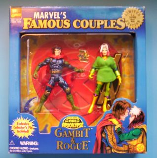 Marvels Famous Couples Gambit Rogue x Men C 1997 Toy Biz NIP