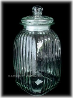 ribbed glass biscotti cookie jar canister domed lid this brand new 