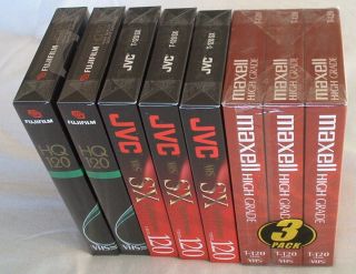 New 8 Unopened Blank VHS Tapes 6 Hours Each T 120 High Performance 