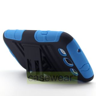 Black Blue Rhino Kickstand Hard Case Cover Holster for Samsung Galaxy 