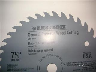 circular saw blade black and decker wood cutting new