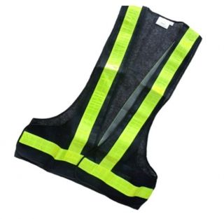New Navy Blue High Visibility Safety Vest with Green Reflective Tape 