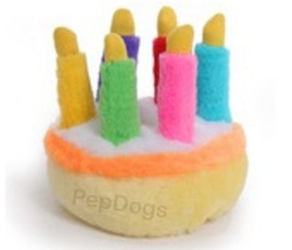 Multipet Singing Birthday Cake Musical Sound or Squeaky Loofa Dog 