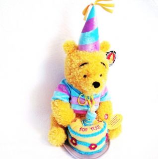 Winnie Pooh Happy Birthday Music Candle Plush Bear Toy