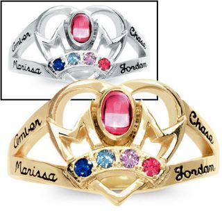 Gold Personalized Mothers Ring Choose Names Birthstones