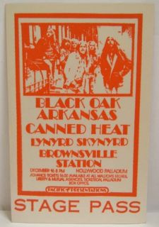 Black Oak Arkansas Lynyrd Skynyrd Vintage Original 1970s Backstage 
