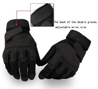Black Hawk Full Finger Military Tactical Airsoft Adjustable Gloves 