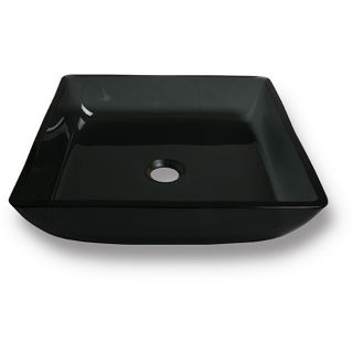 Brand New Black Modern Tempered Glass Vessel Bathroom Sink
