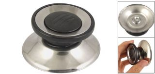 Cookware Black Silver Tone Tempered Glass Pot Lid Knob