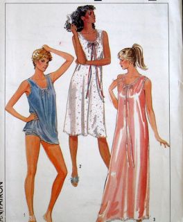 Vtg 80s Nightgown Pattern Cami Bloomer Sz s Baby Doll