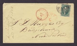 Sc# 32 on 1858 to Canada ~ Ruggles Corresp ~ Boston PAID & U States 